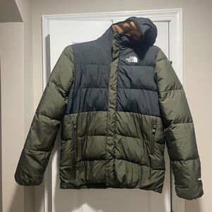 The North Face boys Olive and Black Puffer Jacket